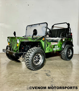 Venom Mini Jeep | 125cc | 2 Seater | Willys Edition | 3 Speed Camo Green