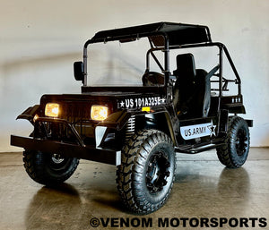 Venom 200cc Mini Jeep | Willys Edition | Full-Size | Automatic Black