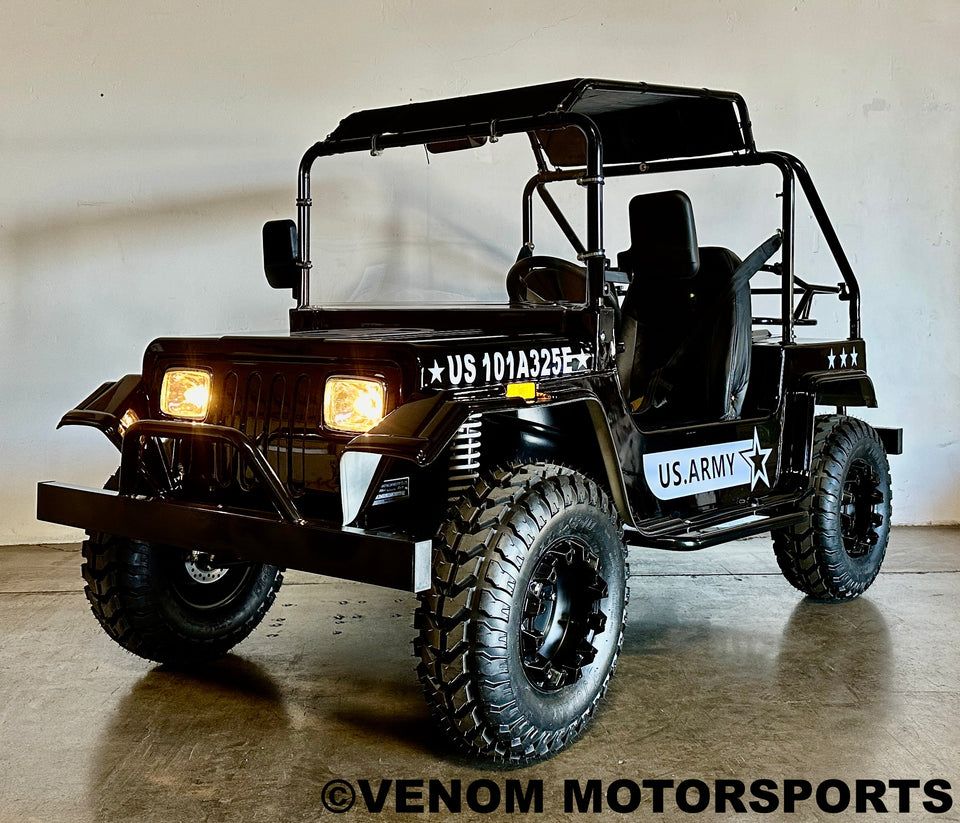 Venom 200cc Mini Jeep | Willys Edition | Full-Size | Automatic Black