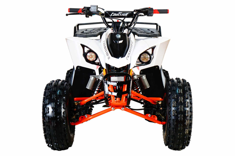 Venom Raptor 125cc ATV | Automatic Transmission + Reverse White Orange