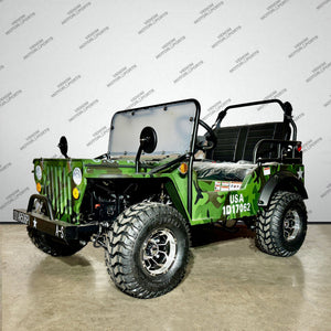 Venom Mini Jeep | 125cc | 2 Seater | Willys Edition | 3 Speed Camo Green