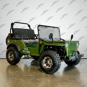 Venom Mini Jeep | 125cc | 2 Seater | Willys Edition | 3 Speed Army Green