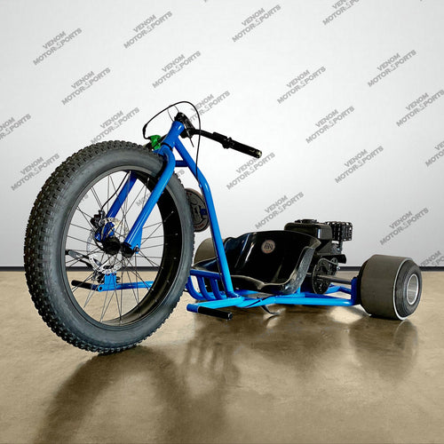 Venom Drift Trike | 200cc | 6.5HP [PRE-ORDER NOVEMBER 15TH 2025] Blue & Black (Black Seat)