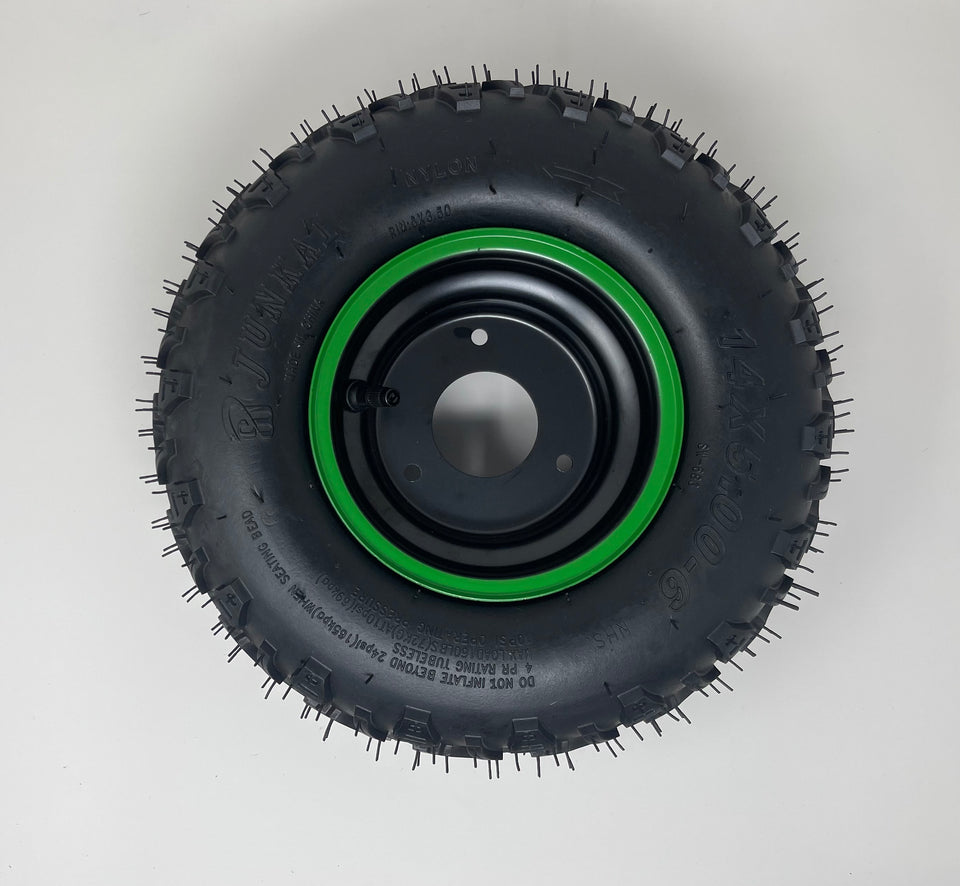 Replacement Tire + Rim | 14x4.10-6 | 14x5.00-6 | Venom 1300W ATV Green