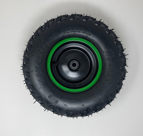 Replacement Tire + Rim | 14x4.10-6 | 14x5.00-6 | Venom 1300W ATV Green