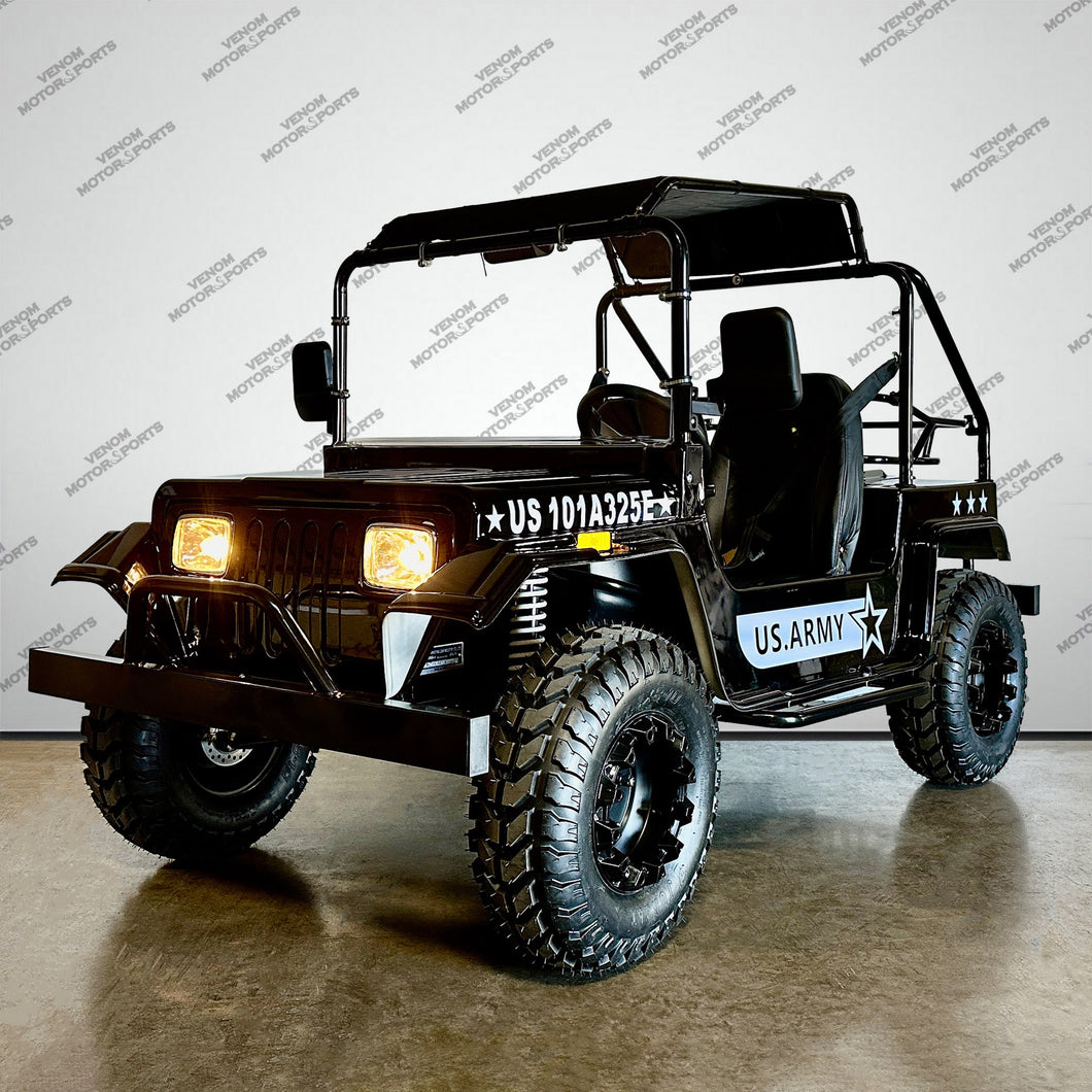 Venom 200cc Mini Jeep | Willys Edition | Full-Size | Automatic Black