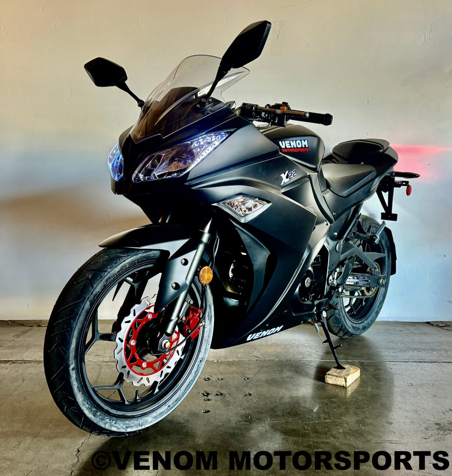 Venom x22 Ninja | 125cc Motorcycle | 4 Speed Matte Black - BLACK EDITION