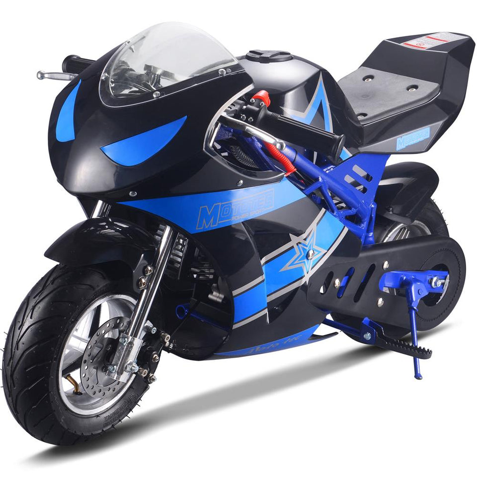 49cc 2-Stroke Premium Pocket Bike - M1 Blue