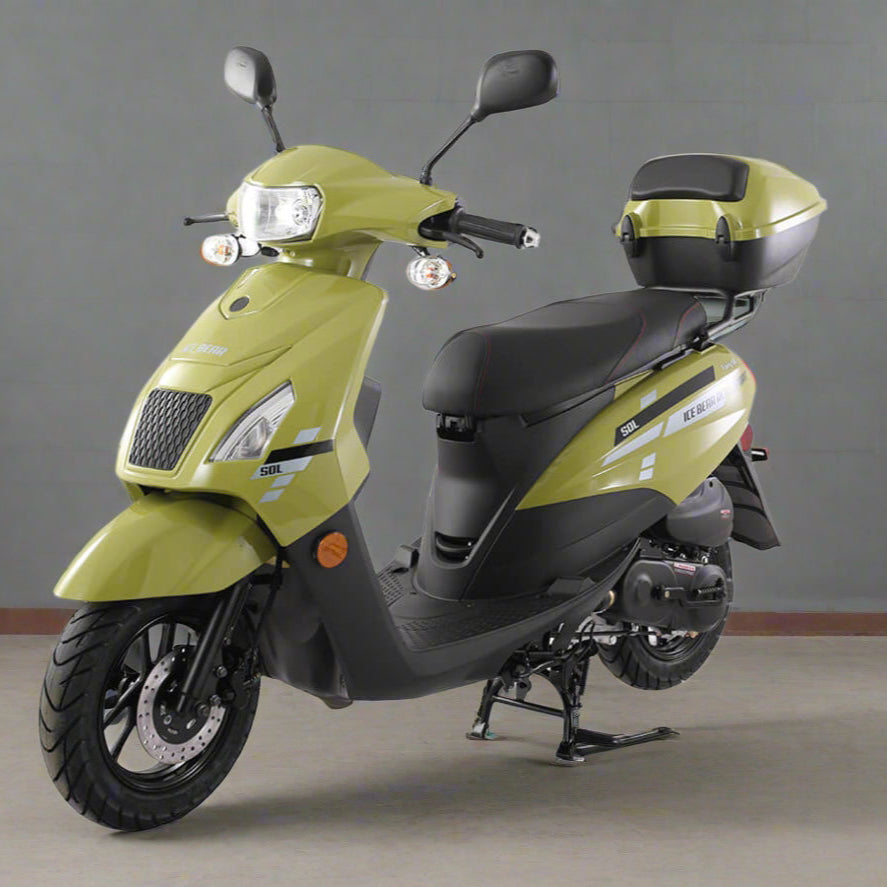 Venom Cali Moped | 50cc Scooter | Automatic Transmission Army Green
