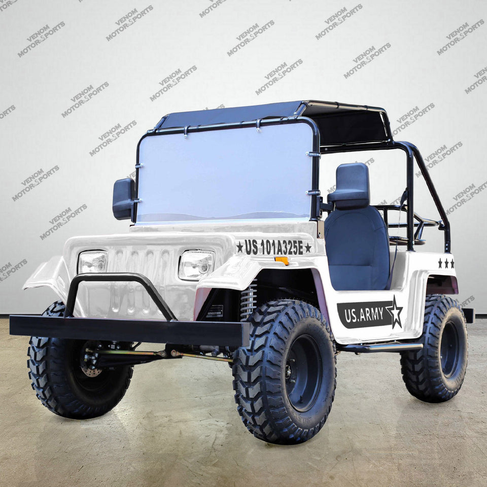 Venom 200cc Mini Jeep | Willys Edition | Full-Size | Automatic Silver