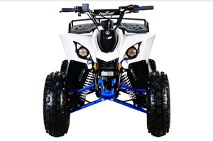 Venom Raptor 125cc ATV | Automatic Transmission + Reverse White Blue