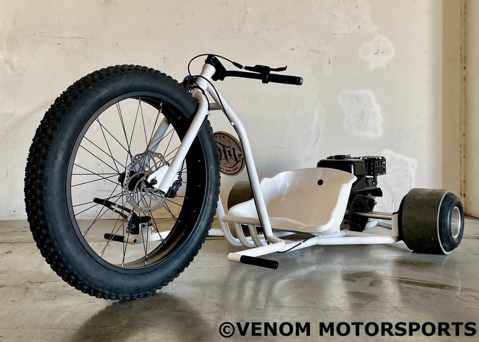 Venom Drift Trike | 200cc | 6.5HP White & Black (White Seat)