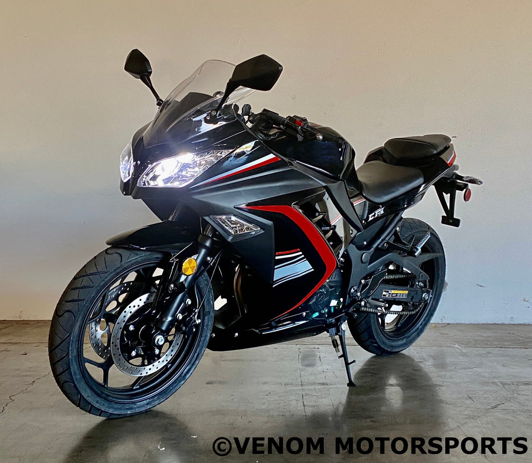 Venom SuperBike | 250cc Motorcycle | Fuel Injected | 6 Speed Black