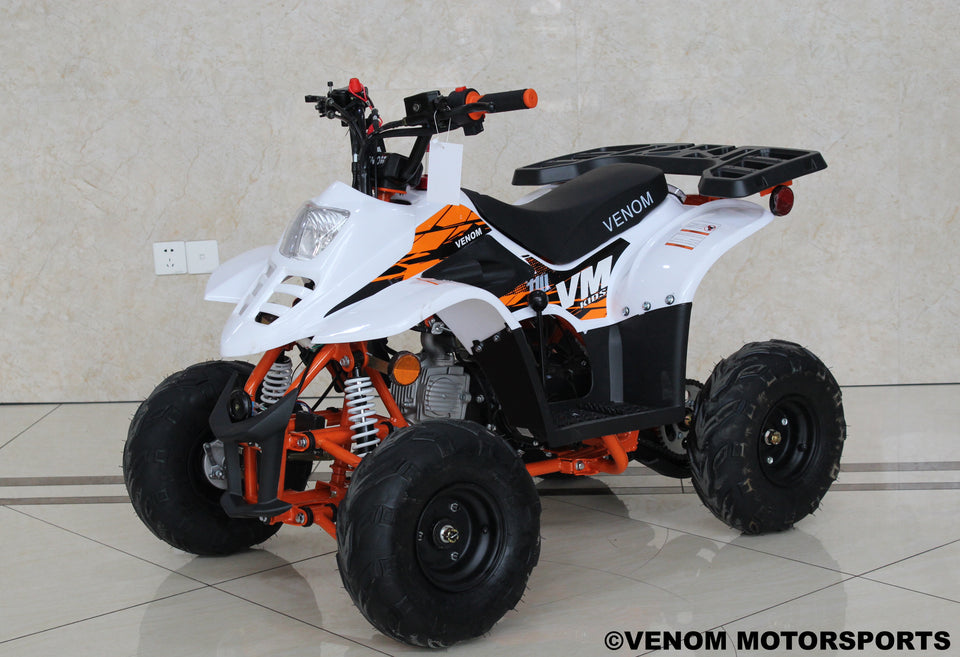 2020 Venom Mini Madix 110cc ATV | Automatic Transmission + Reverse White