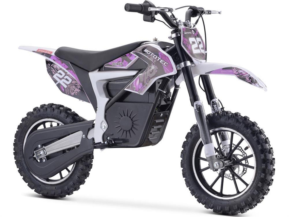 Venom Electric Demon Dirt Bike 500 Watts 36 Volts Lithium Purple