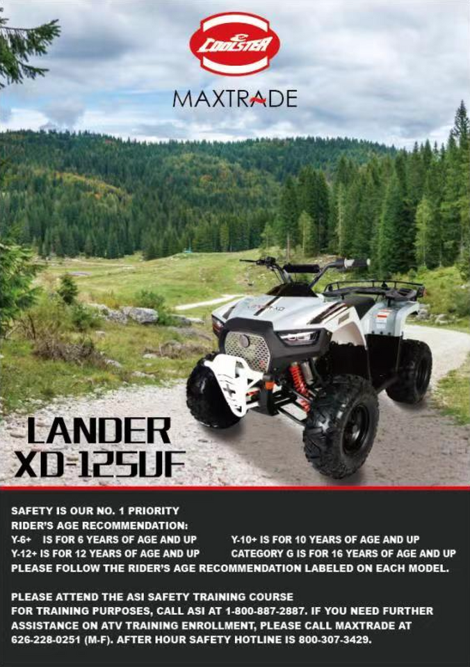 Venom Lander 125cc ATV | Fully Automatic + Reverse | XD-125UF