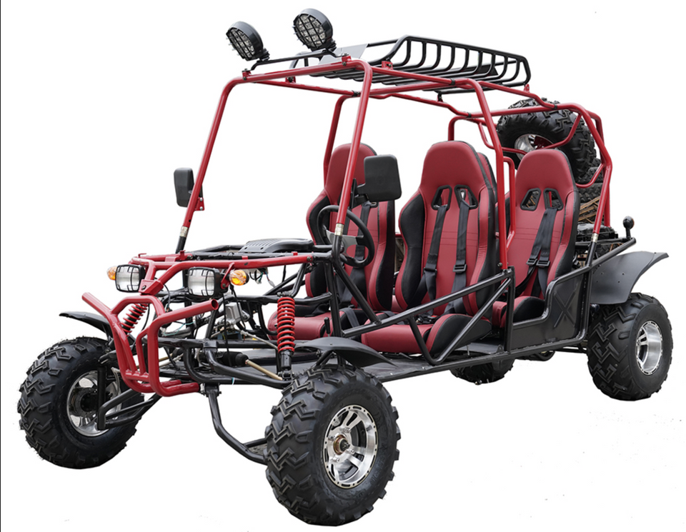 200cc Venom Hummer Go-Kart | 4 Seater | Automatic | Chrome Wheels Red