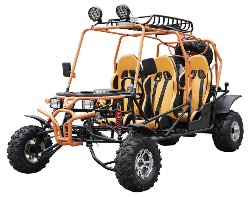 200cc Venom Hummer Go-Kart | 4 Seater | Automatic | Chrome Wheels Orange